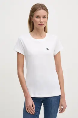 Calvin Klein Jeans: Бежевая футболка 