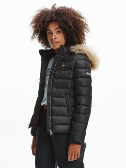 Tommy Hilfiger: Чёрный пуховик 