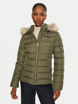 Tommy Hilfiger: Зелёный пуховик 