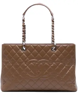 CHANEL Pre-Owned: Коричневая сумка-шоппер 