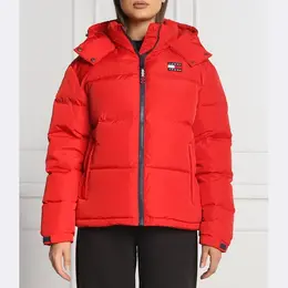 Tommy Hilfiger: Красный пуховик 