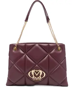 Love Moschino: Бордовая сумка-шоппер 