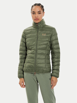 EA7 Emporio Armani: Зелёный пуховик 