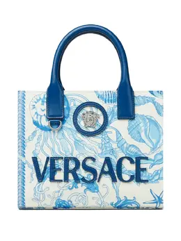 Versace: Белая сумка-шоппер  La Medusa Mini