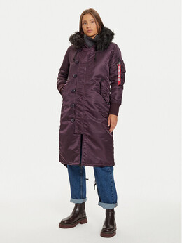 Alpha Industries: Фиолетовый пуховик 