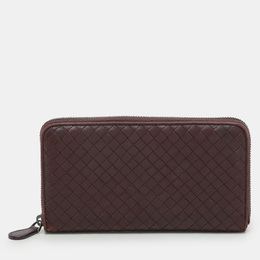 Bottega Veneta: Бордовый кошелёк  Intrecciato