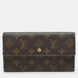 Louis Vuitton: Коричневый кошелёк  Tresor