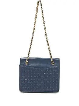 Tory Burch: Синяя сумка через плечо  Fleming