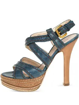 Prada Pre-Owned: Чёрные сандалии 