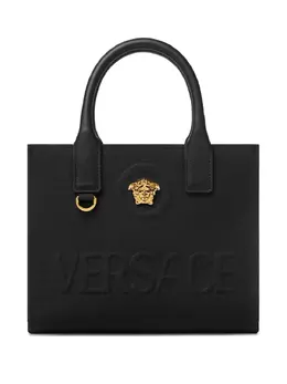 Versace: Чёрная сумка-шоппер  La Medusa Mini