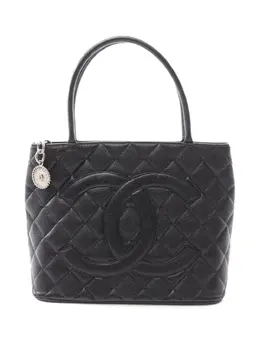 CHANEL Pre-Owned: Чёрная сумка-шоппер 