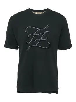 Fendi Pre-Owned: Чёрная футболка 