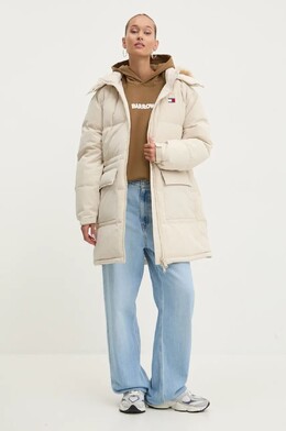 Tommy Jeans: Бежевый пуховик 