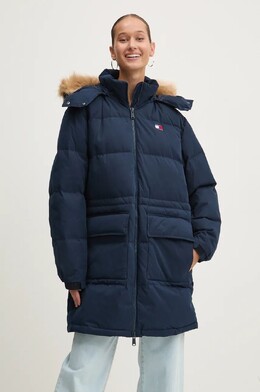 Tommy Jeans: Тёмный пуховик 