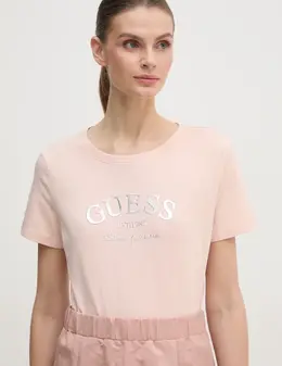 GUESS: Розовая футболка 