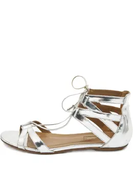 Aquazzura: Серебристые сандалии 