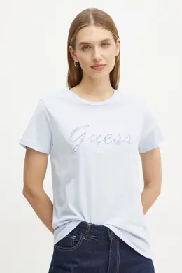 GUESS: Хлопковая футболка 