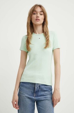 Tommy Jeans: Зелёная футболка 