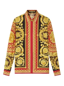 Versace: Шёлковая рубашка  Barocco