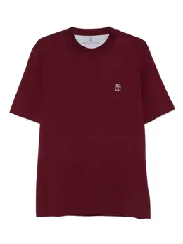 Brunello Cucinelli: Бордовая футболка 