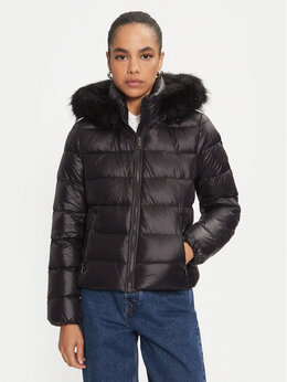Tommy Hilfiger: Чёрный пуховик 