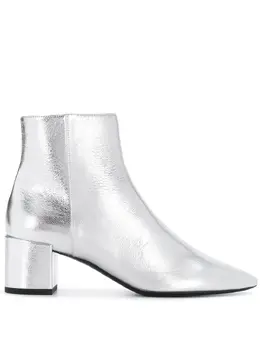 Saint Laurent: Серебристые ботинки  Loulou