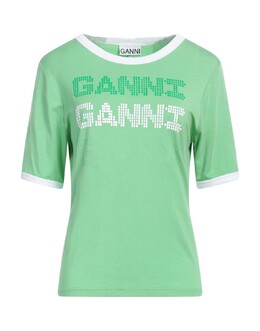GANNI: Светлая футболка 