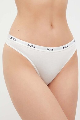 BOSS: Бежевые шлёпанцы 