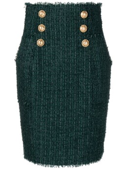 Balmain: Твидовая юбка 