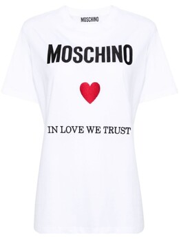 Moschino: Белая футболка 