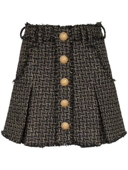 Balmain: Твидовая юбка 