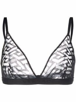 Versace: Чёрный топ  Greca Signature