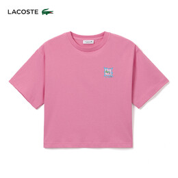 Lacoste: Розовая футболка 