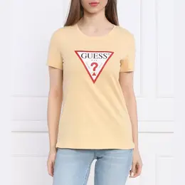 GUESS: Жёлтая футболка 