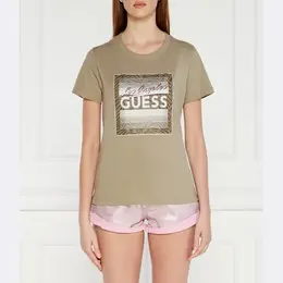 GUESS: Зелёная футболка 