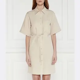 Calvin Klein: Бежевое платье 