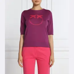 Pinko: Фиолетовый свитер 
