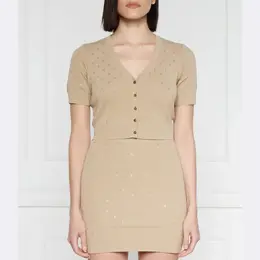 Elisabetta Franchi: Бежевый кардиган 