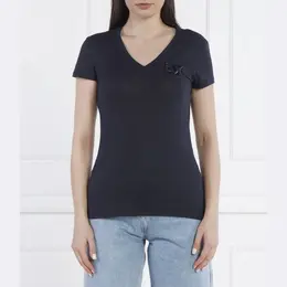 Armani Exchange: Синяя футболка 