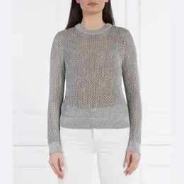 Michael Kors: Серебристый свитер 
