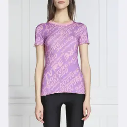 Versace: Фиолетовая футболка 