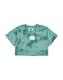 MM6 Maison Margiela: Зелёная футболка 