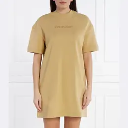 Calvin Klein: Бежевое платье 