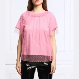 Red Valentino: Розовая футболка 
