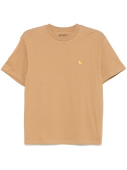 Carhartt WIP: Коричневая футболка  Chase