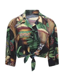 Dolce & Gabbana: Рубашка цвета хаки 