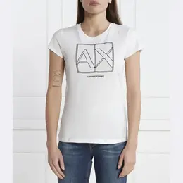 Armani Exchange: Белая футболка 