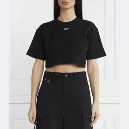 Off White: Короткая футболка 