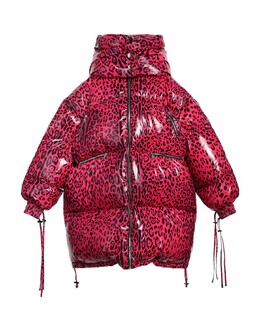 Dolce & Gabbana: Пуховик с леопардовым принтом 