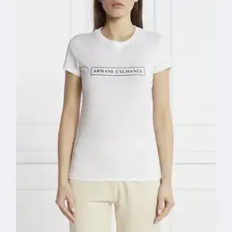 Armani Exchange: Белая футболка 